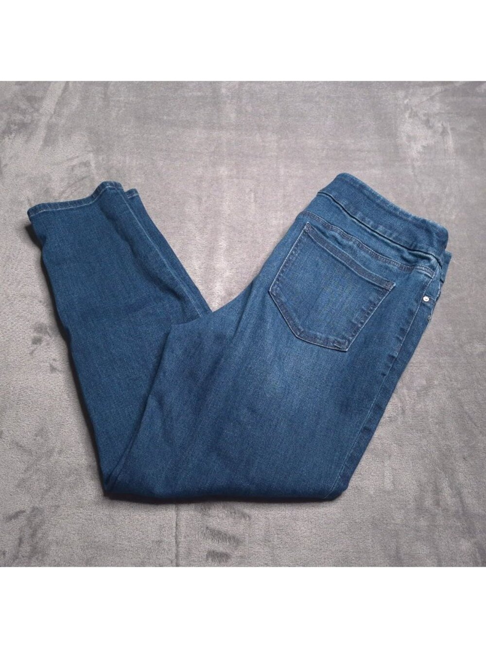 Chicos Pull-On Jegging Ankle Jeans 12 (2) Cotton Blend Stretch Denim